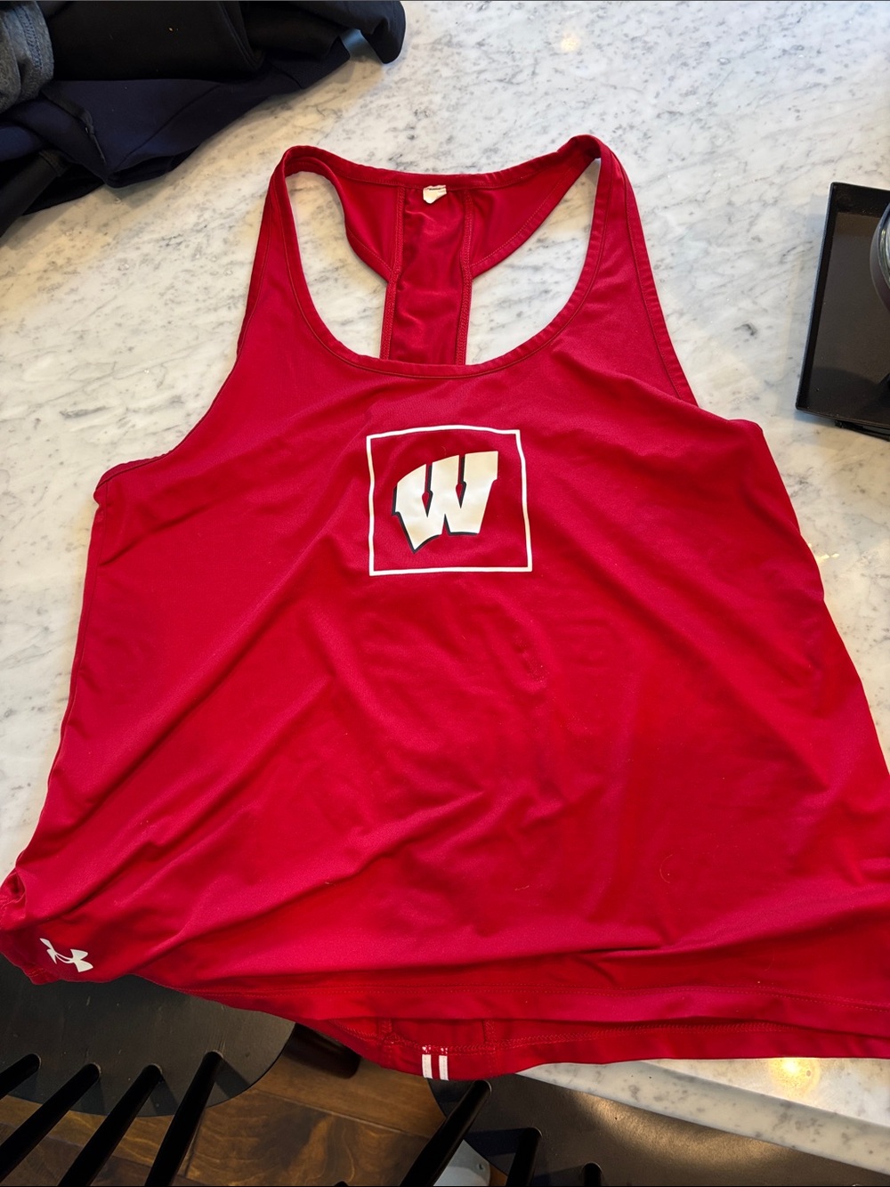 Under Armour Red Racerback Tank with White 'W' Emblem